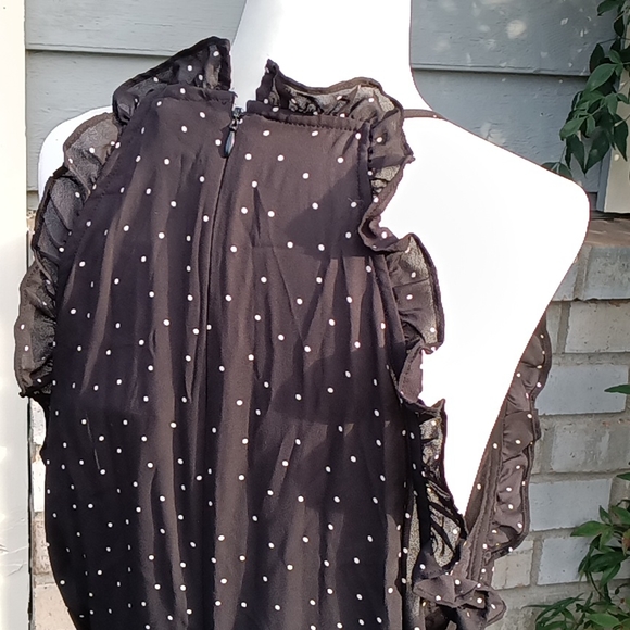 Who What Wear dotted sleeveless ruffle neck and hem dress size XXL - Picture 5 of 8